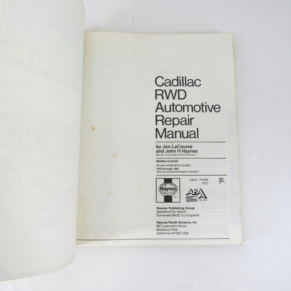 Haynes 21030 Cadillac Rear-Wheel Drive Models 1970-1993 Repair Manual - Picture 3 of 8